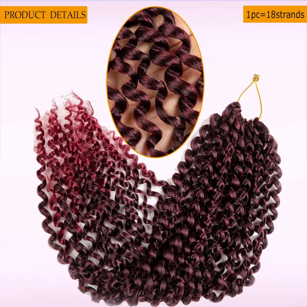 Passion Twist Hair Water Wave Crochet Hair for Black Women 18 Inch 8 Packs Passion Twist Crochet Hair Pre Looped Bohemian Braids for Black Women (T1B/BUG, Economic package)