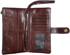 Patricia Nash Meadow Leather Wristlet, 17 Card Slots, Magnetic Snap Closure, 7.75 x 3.75 inches
