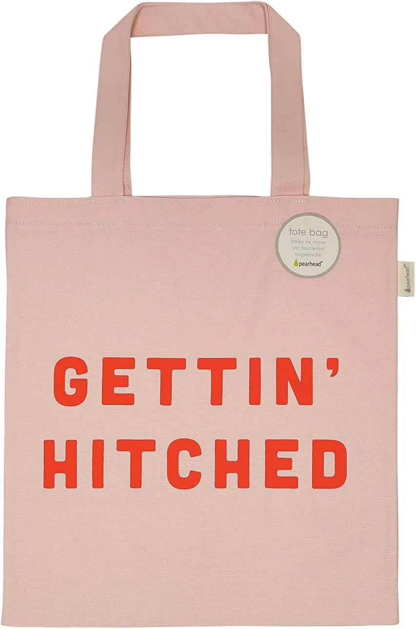 Pearhead Reusable Canvas Tote, Bridesmaid Gifts, Bachelorette Party, Beach Shoulder Bags, Bride to Be Accessories