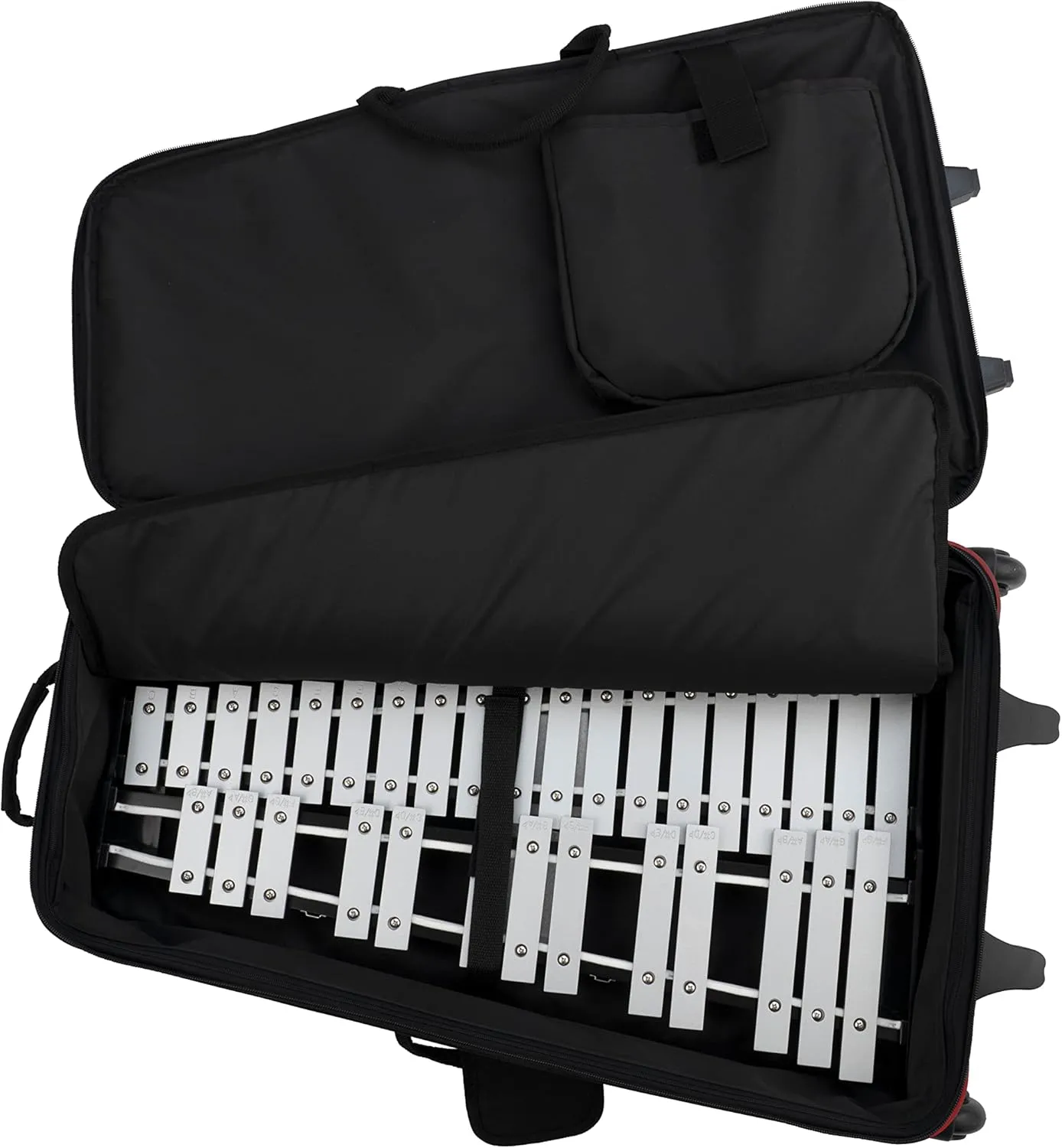 Pearl 32 Note Glockenspiel Bell Student Educational Percussion Kit with Snare Drum, Tunable Practice Pad, Rolling Carrying Case, Sticks and Mallets (PL200C)