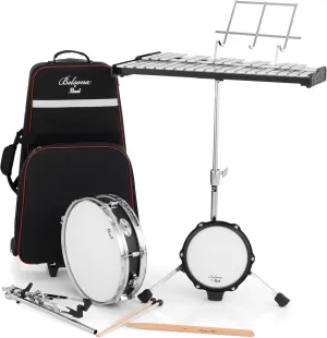 Pearl 32 Note Glockenspiel Bell Student Educational Percussion Kit with Snare Drum, Tunable Practice Pad, Rolling Carrying Case, Sticks and Mallets (PL200C)