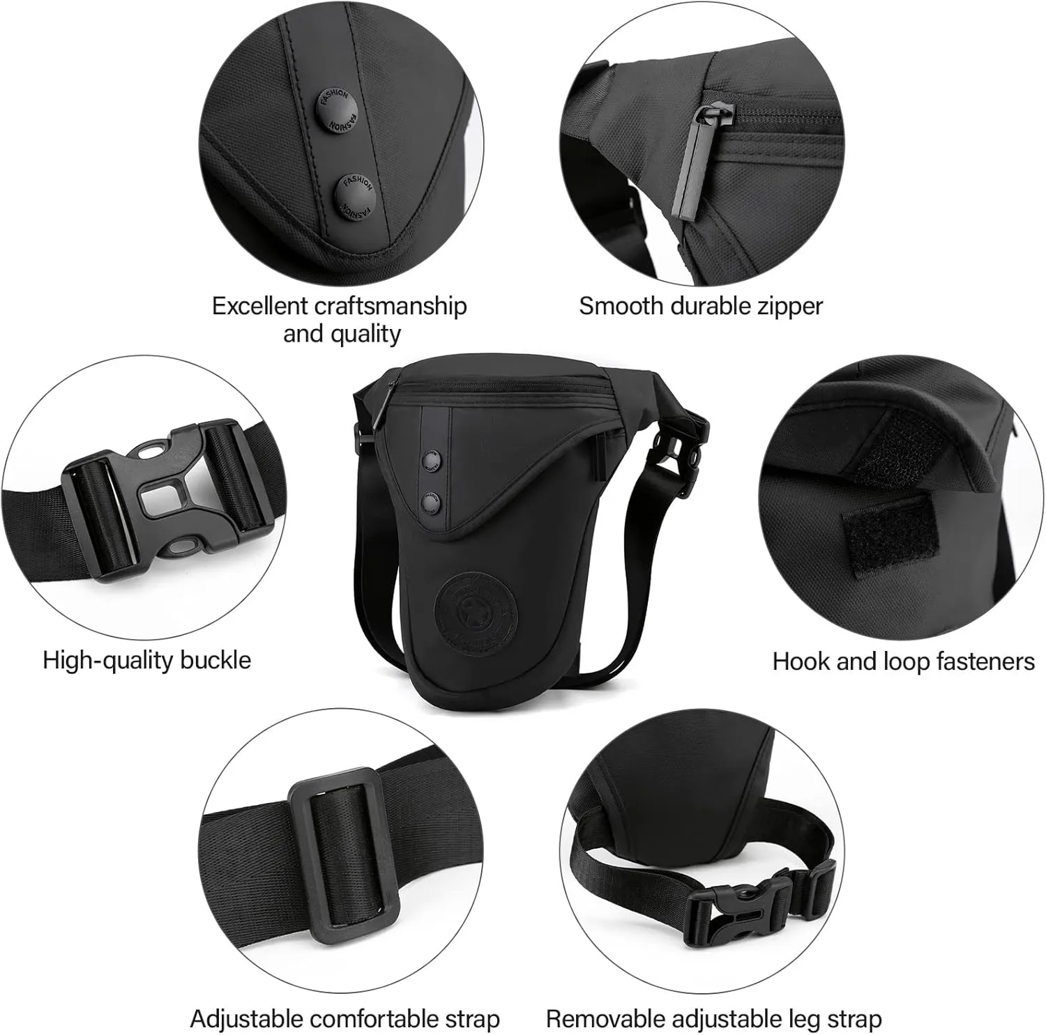 Peicees Leg Bag for Men Fanny Packs Women Men’s Outdoor Thigh Bags Motorcycle Ride Crossbody Backpack Shoulder Sling Pack Camping Hiking Cycling Riding