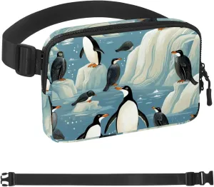Penguins on Iceberg-1510 Crossbody Fanny Pack for Men&Women,Belt Bag for Travel Casual Walking Running Hiking Cycling