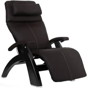 Perfect Chair Human Touch PC-610 Omni-Motion Series 2 Power Recline Black Matte Wood Base Zero-Gravity Recliner - Espresso Top Grain Leather