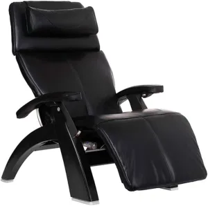 Perfect Chair Human Touch The Omni-Motion Matte Black PC-600 Power Recline Ergonomic Zero Gravity Premium Leather Recliner with Memory Foam and Heat - Black PC-Live