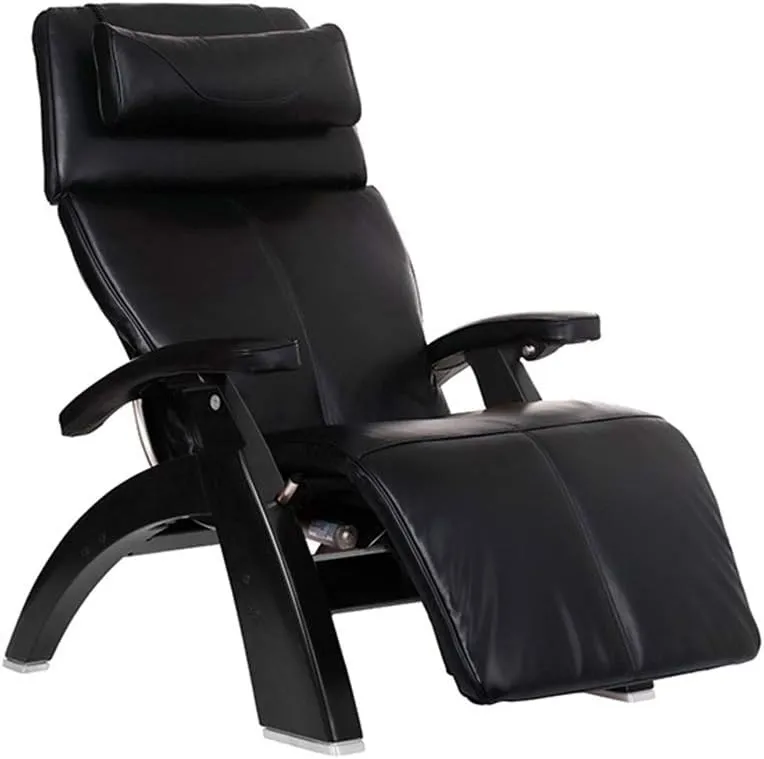 Perfect Chair Human Touch The Omni-Motion Matte Black PC-600 Power Recline Ergonomic Zero Gravity Premium Leather Recliner with Memory Foam and Heat - Black PC-Live