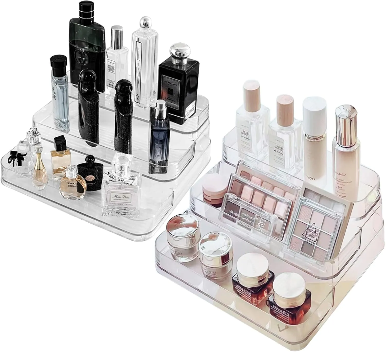 Perfume Organizer for Women, 3 Tiered Perfume Stand, Clear Cologne Organizer for Men, Perfume Tray Storage, Bottle Shelf for Bathroom Kitchen Countertop