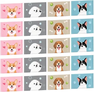PerKoop 100 Pack Pocket Tissues Travel Slim Packs Small Facial Tissues Wallet Size Toilet Paper for Travel Guest Wedding Supplies, 4 Styles(Dog)