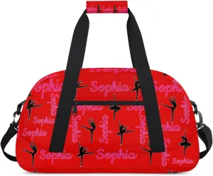 Personalized Dance Bag Ballet Sport Duffel Bag for Dancer Custom Dance Overnight Weekender Bags Coral Red A Personalized Gifts