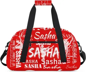 Personalized Dance Bag Duffel Bag for Women, Custom Gym Bag Sport Duffel Bag, Ballet Bag Cheerleader Weekender Bags Travel Bag for Ballet, Coral Red A