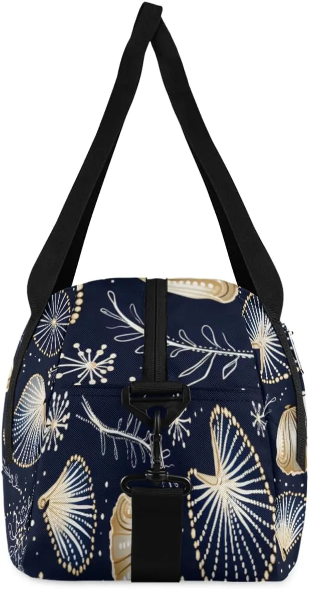 Personalized Kids Duffel Bag Abstract Seashell Coral Pattern,Custom Sport Gym Bag for Boys Girls,WWeekender Overnight Bags Travel Duffel Bag,Customized Kids Gift