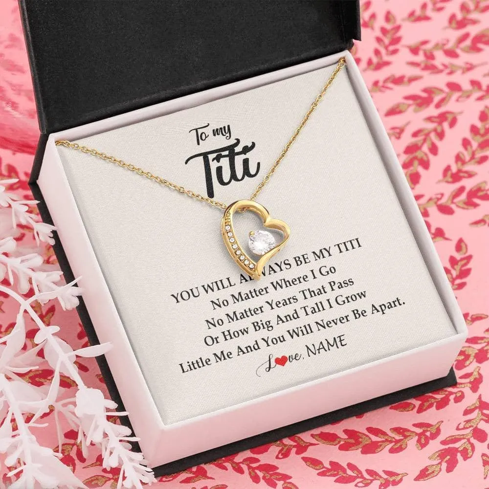 Personalized Titi Necklace From Niece Nephew I've Loved You My Whole Life Floral Titi Birthday Mothers Day Christmas Customized Message Card