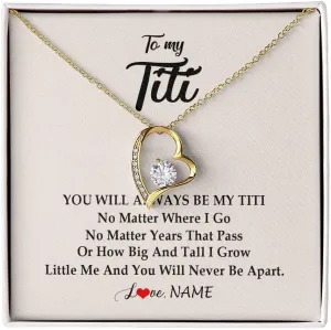 Personalized Titi Necklace From Niece Nephew I've Loved You My Whole Life Floral Titi Birthday Mothers Day Christmas Customized Message Card