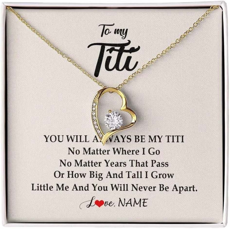 Personalized Titi Necklace From Niece Nephew I've Loved You My Whole Life Floral Titi Birthday Mothers Day Christmas Customized Message Card