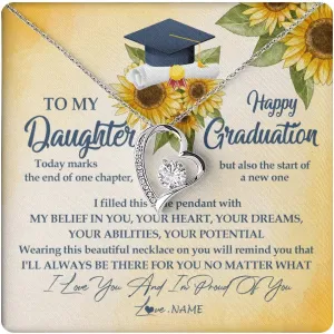 Personalized To A Beautiful Women On Her Graduation Day Necklace Class of 2024 For Daughter Granddaughter Sister Jewelry Customized Gift Box Message Card