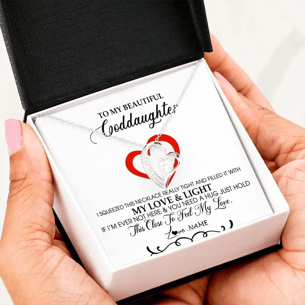 Personalized To My Goddaughter Necklace from Godfather Forget I Love You Lion Jewelry Goddaughter Birthday Graduation Christmas Customized Message Card