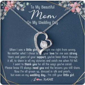 Personalized To My Mommy Necklace Heart Feet Baby First Time for Pregnant Mom Happy 1st Mothers Day Customized Gift Box and Message Card
