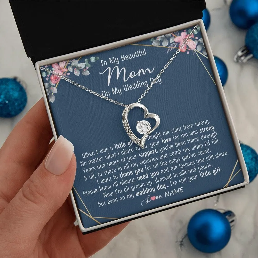 Personalized To My Mommy Necklace Heart Feet Baby First Time for Pregnant Mom Happy 1st Mothers Day Customized Gift Box and Message Card
