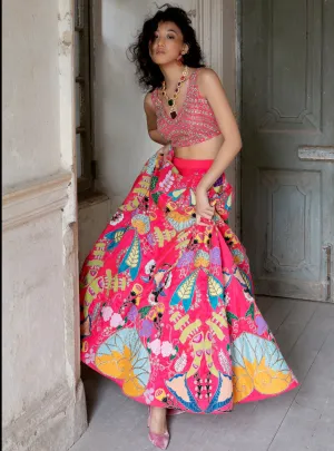Pink Embellished Lehenga Set
