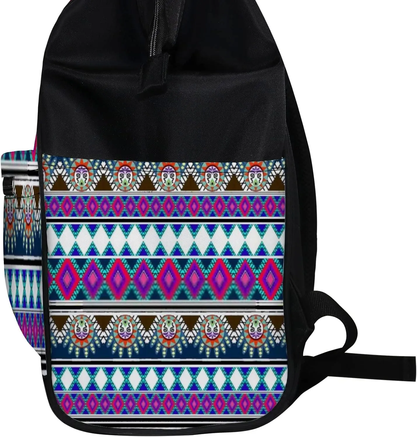 Pink Vintage Bohemian Abstract Ethnic Geometric Print Diaper Bag Backpack, waterproof backpack Baby Nappy Changing Bags Laptop Backpack for Travel, Large Capacity, Durable and Stylish for Woman and Men.
