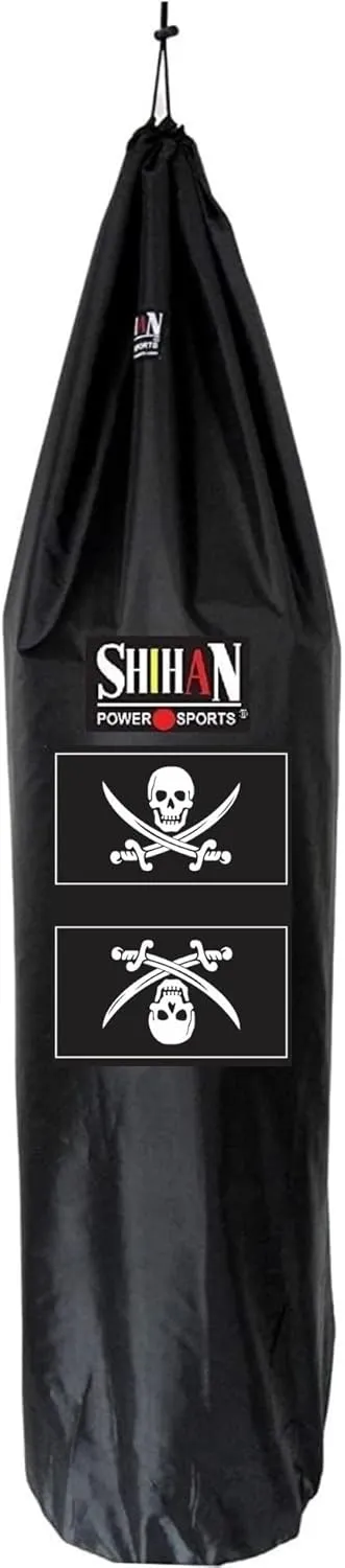 Pirates Boxing Bag Cover Waterproof 5-6ft x 24inch Diameter Large Bag Punch Bag Outdoor Protection for Your Boxing Bag Ideal for freestanding Strike Bags, BLACK