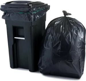Plasticplace 65 Gallon Trash Bags │ 2.7 Mil │ Black Heavy Duty Garbage Can Liners │ 50” x 48” (25 Count) (W65LDB225A)