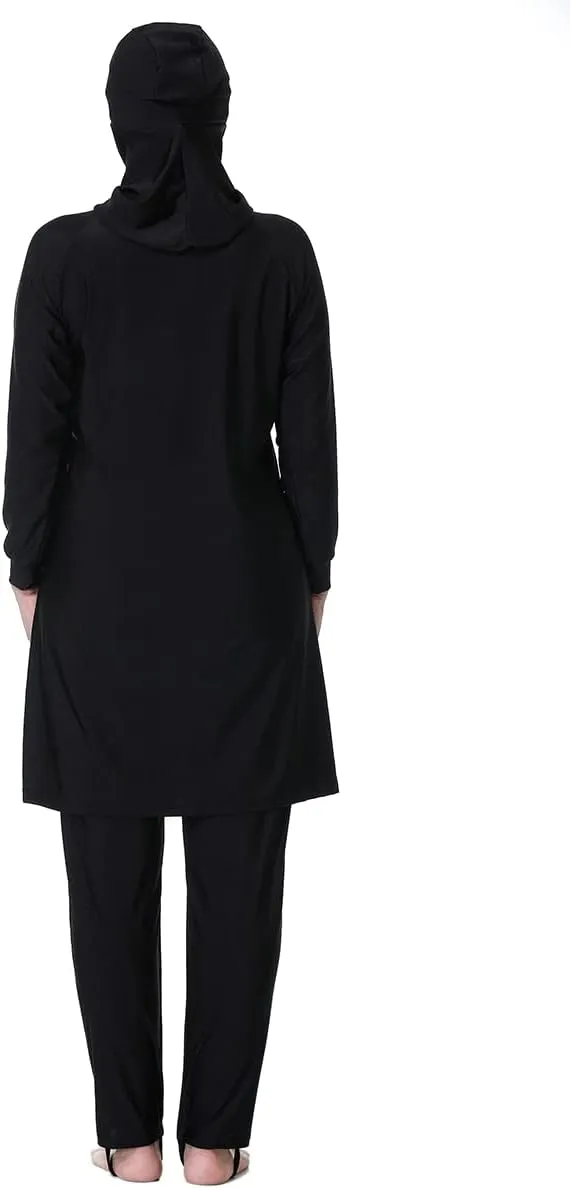 Plus Size Burkini Swimsuit for Women Modest Muslim Swimwear Full Cover Swim Top Pants Hijab Set