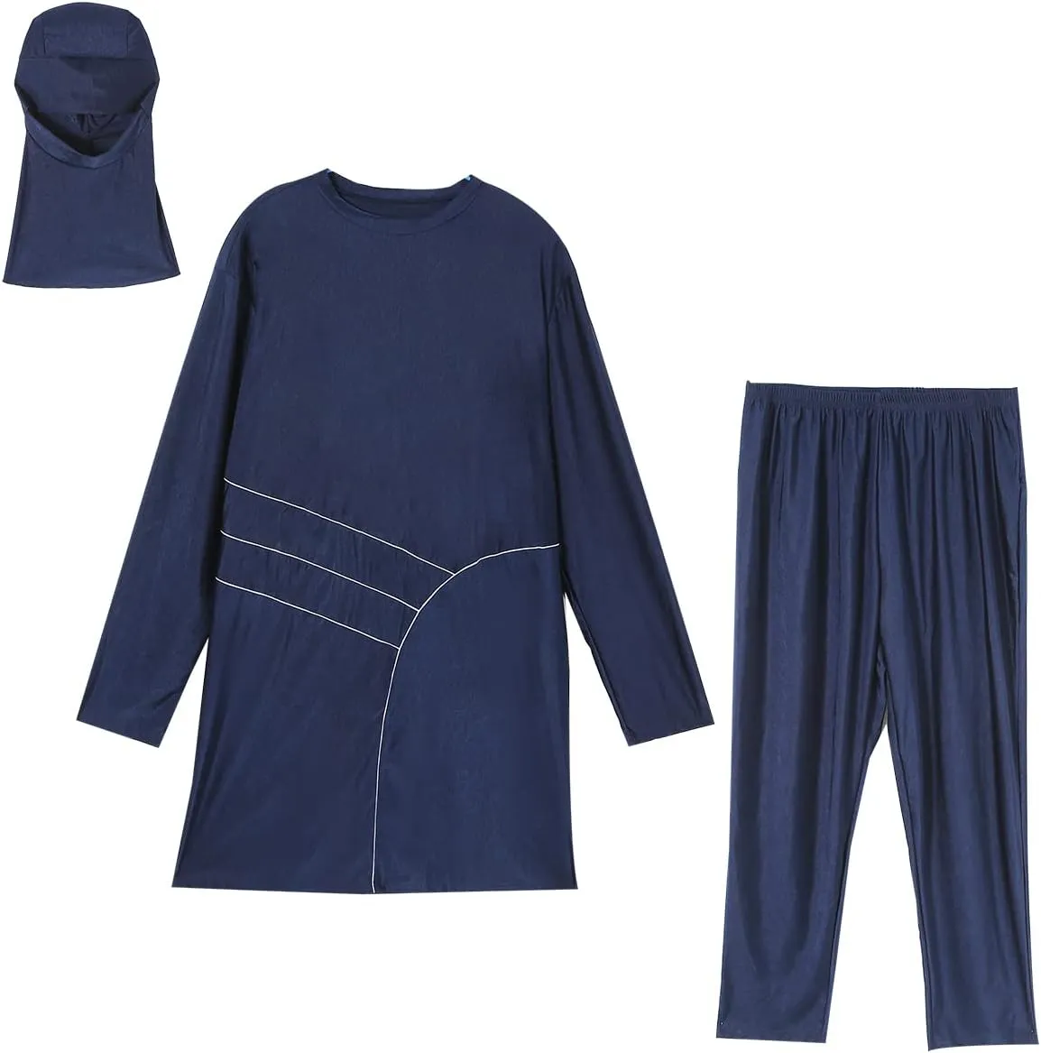 Plus Size Burkini Swimsuit for Women Modest Muslim Swimwear Full Cover Swim Top Pants Hijab Set