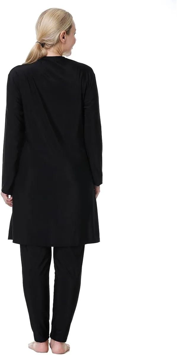 Plus Size Burkini Swimsuit for Women Modest Muslim Swimwear Full Cover Swim Top Pants Hijab Set