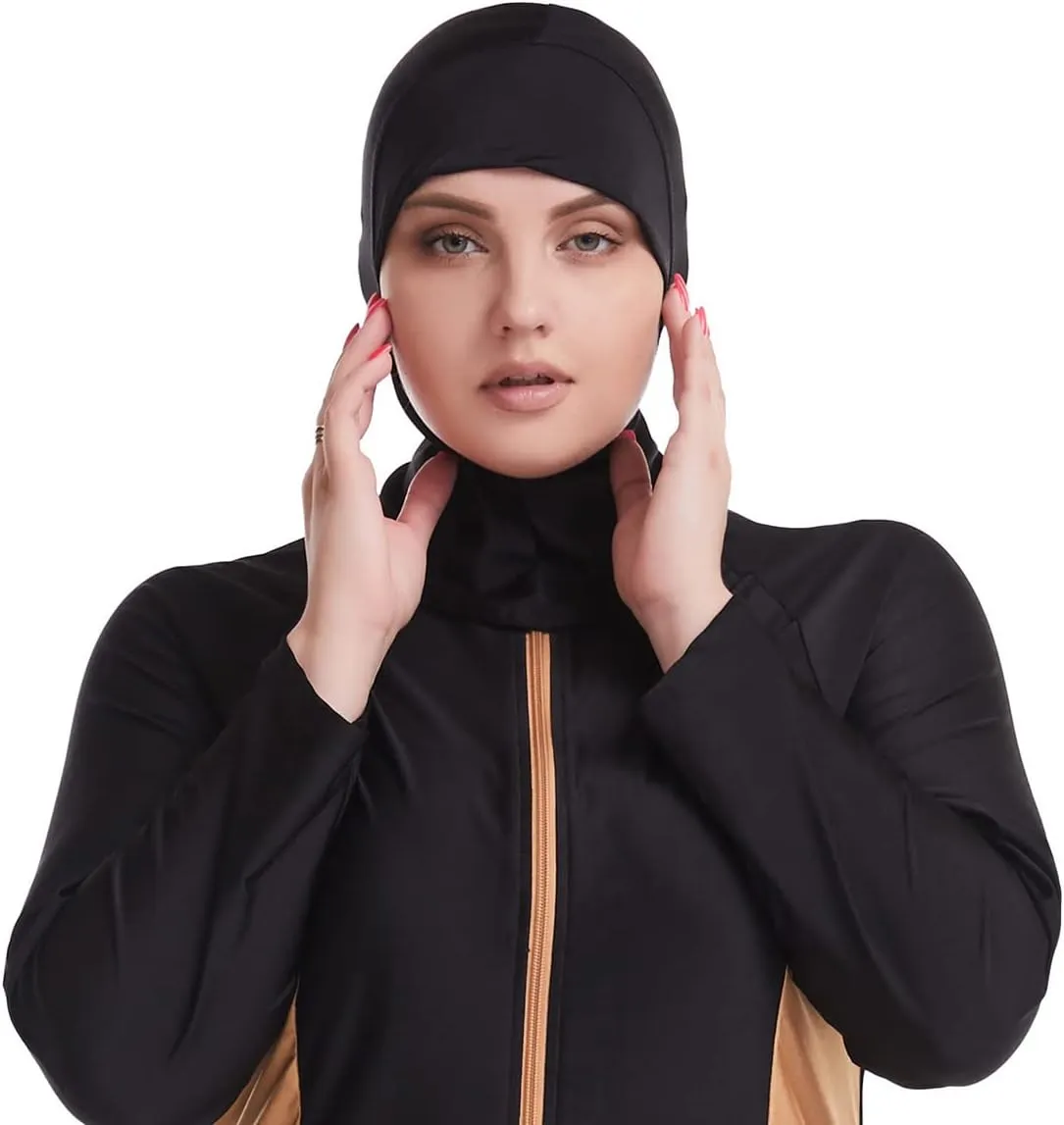 Plus Size Muslim Swimsuits for Women Rash Guard Swimwear Top Pants with Hijab/Cap
