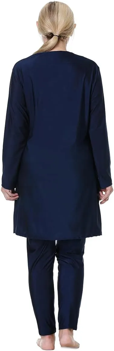 Plus Size Muslim Swimsuits for Women Rash Guard Swimwear Top Pants with Hijab/Cap