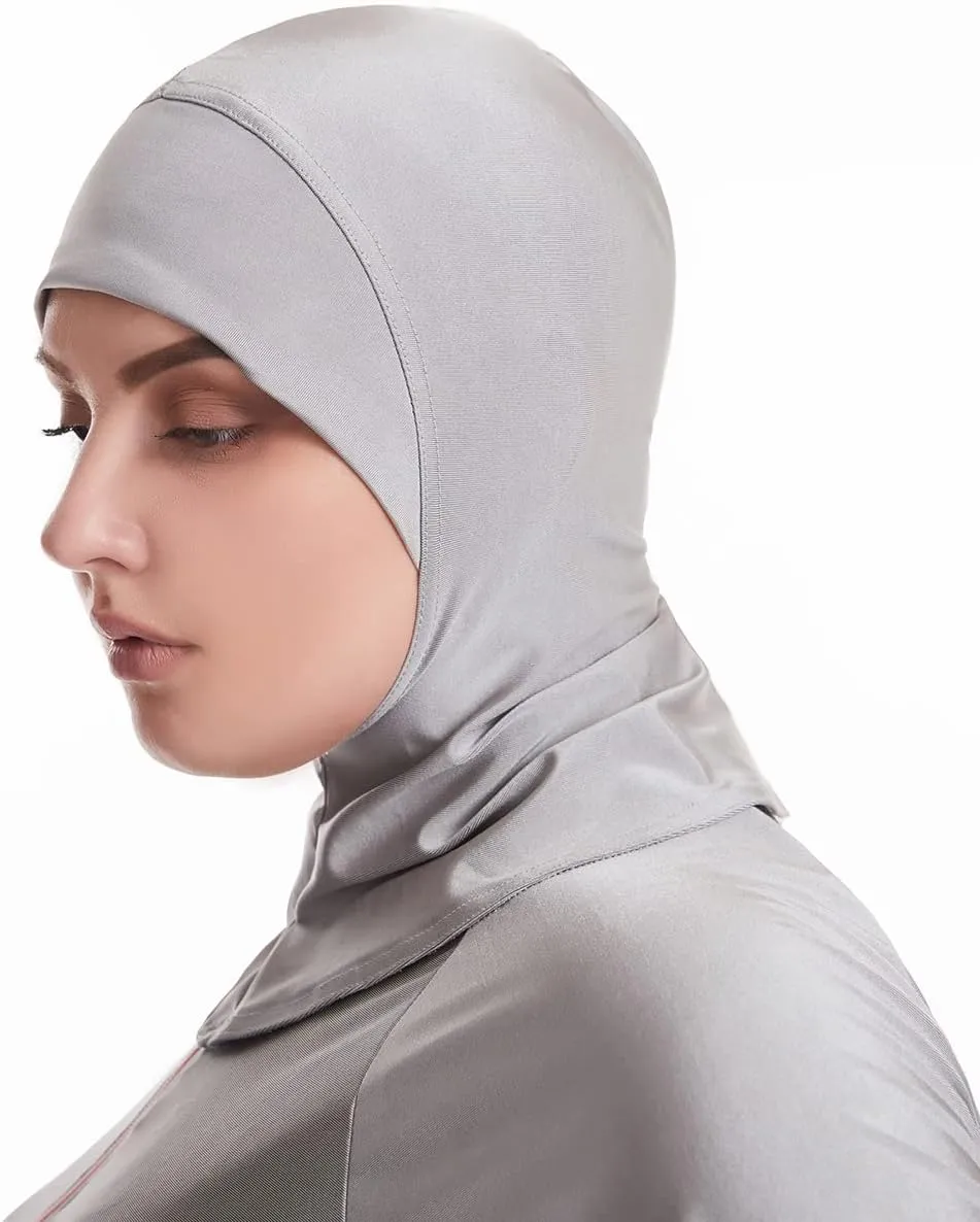 Plus Size Muslim Swimsuits for Women Rash Guard Swimwear Top Pants with Hijab/Cap