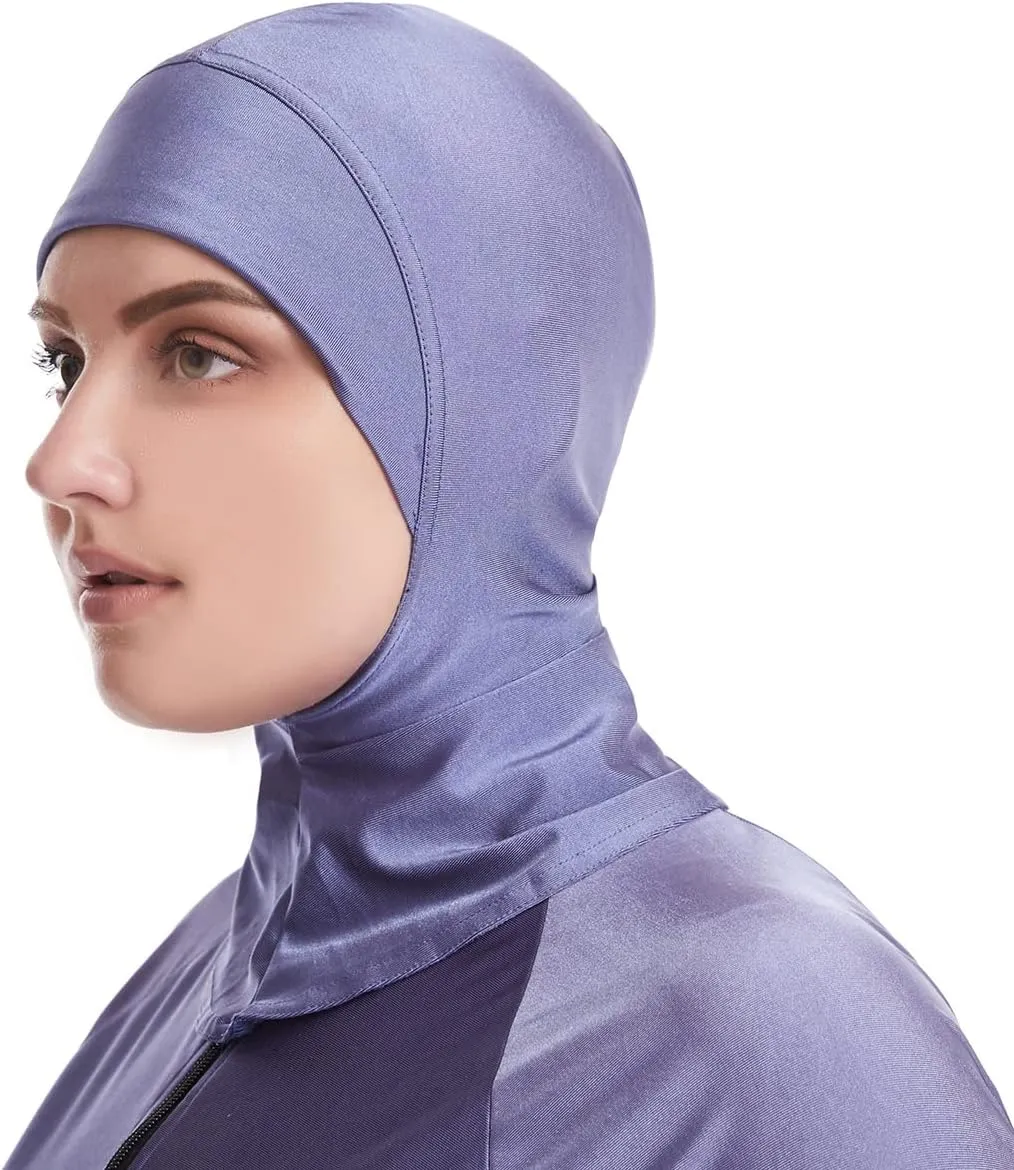Plus Size Muslim Swimsuits for Women Rash Guard Swimwear Top Pants with Hijab/Cap