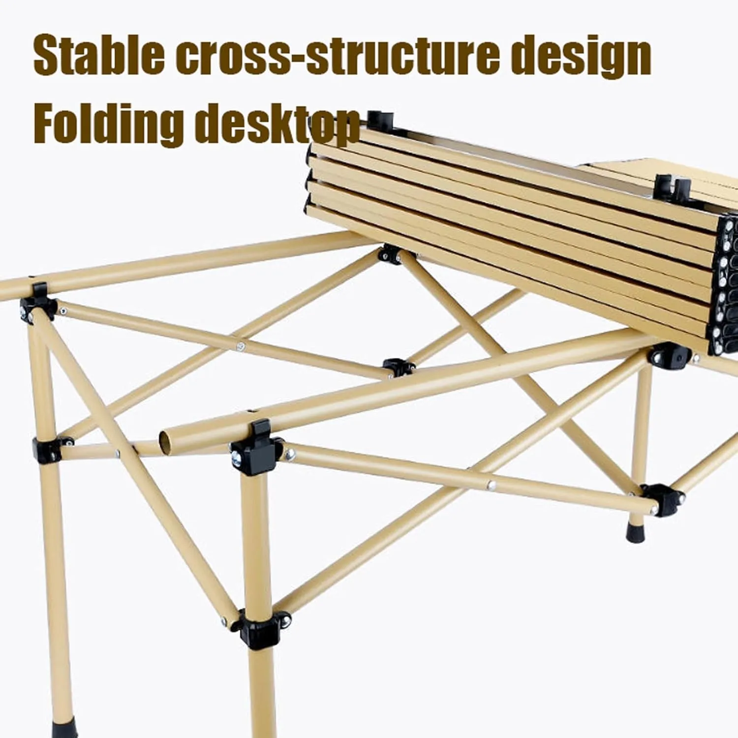 Portable Folding Table with Chairs, Aluminum Roll-up Camping Chairs Lightweight Garden for BBQ Outdoors