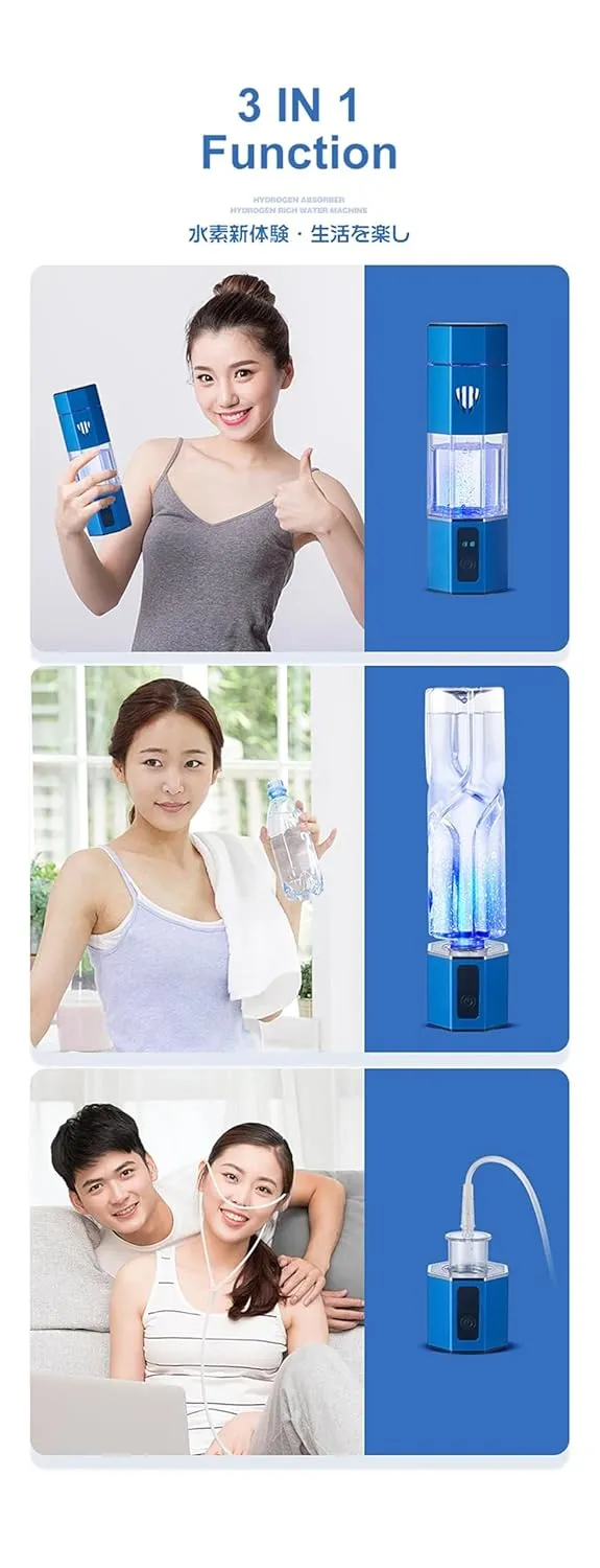 Portable Hydrogen Cup Multifunctional Hydrogen Absorber Water Bottle 4000PPB High Concentration Hydrogen Water Generator