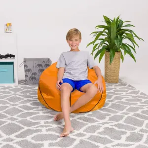 Posh Beanbags Bean Bag Chair, Large-38in, Sports Basketball, Sports Basketball Orange and Black