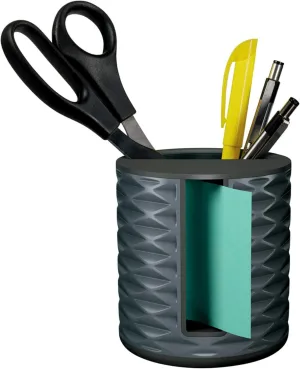 Post-it Note Dispenser, Vertical Design, Pop-Up Notes, Black with Grey Geometric Pattern, 1 Aqua Splash 3 in x 3 in Super Sticky Note Pad