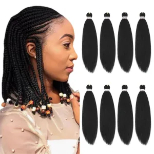 Pre Stretched Braiding Hair 12 Inch 8 Packs Professional Soft Yaki braiding Hair For Braids Hot Water Setting Synthetic Crochet Hair Extensions (12 Inch (Pack of 8), 1B)