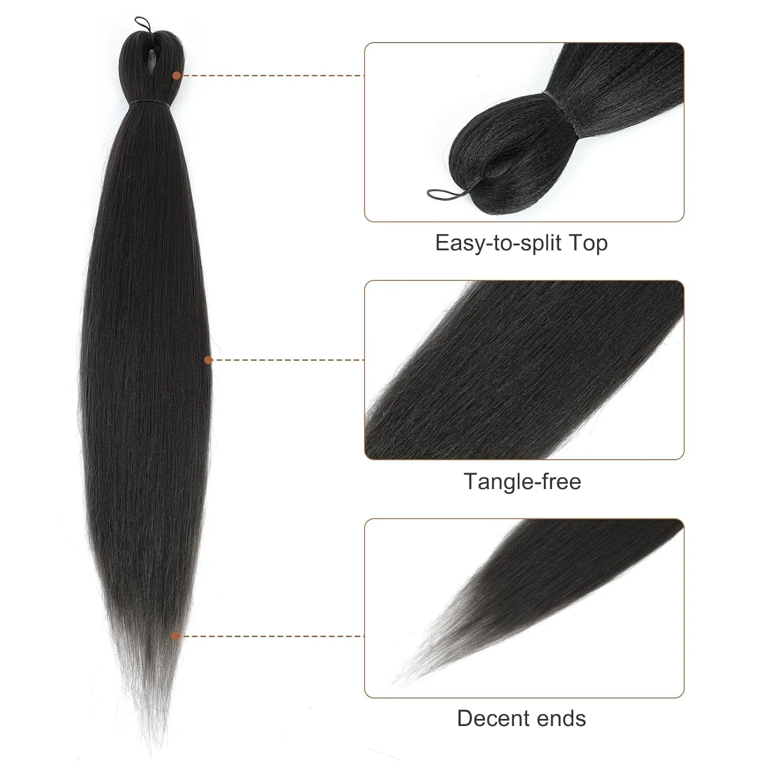 Pre-stretched Braiding Hair - 16 Inch 8 Packs Light Brown Short Braiding Hair For Twist or Box Braids, Yaki Texture Hot Water Setting Synthetic Braiding Hair Extensions (16 Inch, #4-8P)
