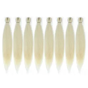 Pre-stretched Braiding Hair - 16 Inch 8 Packs Off-White Super Long Braiding Hair For Twist or Box Braids, Yaki Texture Hot Water Setting Synthetic Braiding Hair Extensions (16 Inch, #613-8P)