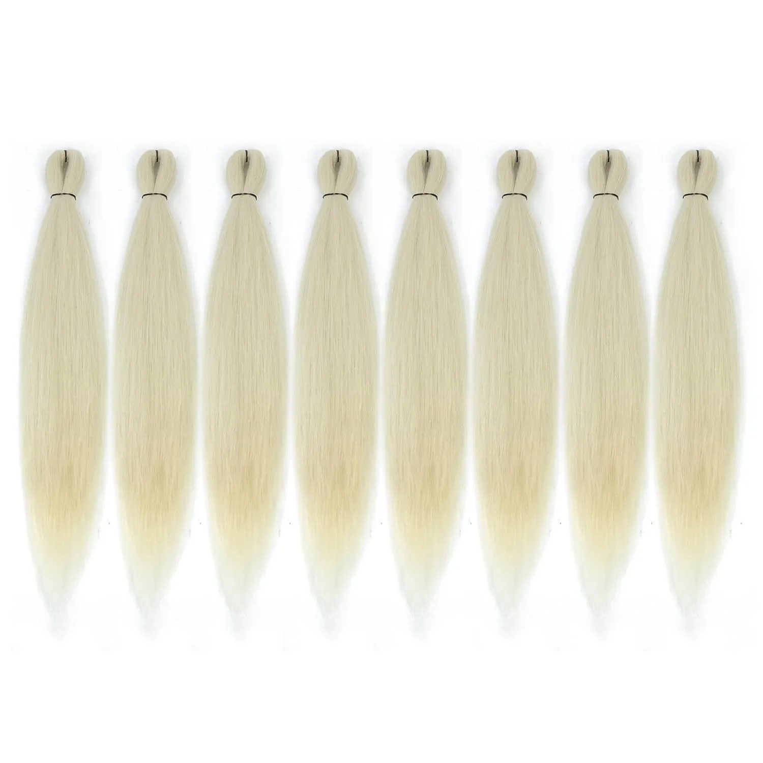 Pre-stretched Braiding Hair - 16 Inch 8 Packs Off-White Super Long Braiding Hair For Twist or Box Braids, Yaki Texture Hot Water Setting Synthetic Braiding Hair Extensions (16 Inch, #613-8P)