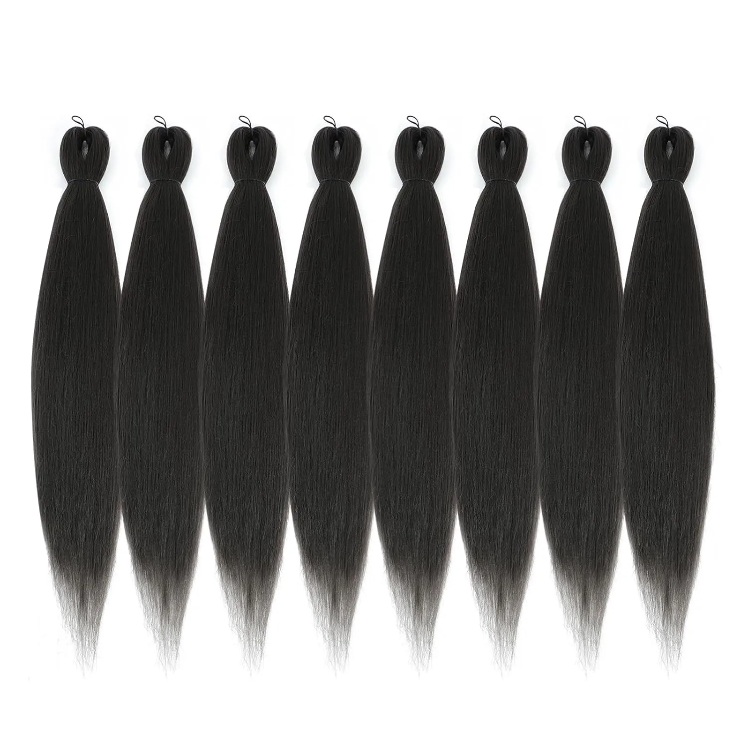 Pre-stretched Braiding Hair - 24 Inch 8 Packs Light Brown Long Braiding Hair For Twist or Box Braids, Yaki Texture Hot Water Setting Synthetic Braiding Hair Extensions (24 Inch, #4-8P)