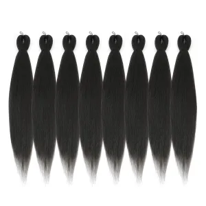 Pre-stretched Braiding Hair - 24 Inch 8 Packs Light Brown Long Braiding Hair For Twist or Box Braids, Yaki Texture Hot Water Setting Synthetic Braiding Hair Extensions (24 Inch, #4-8P)