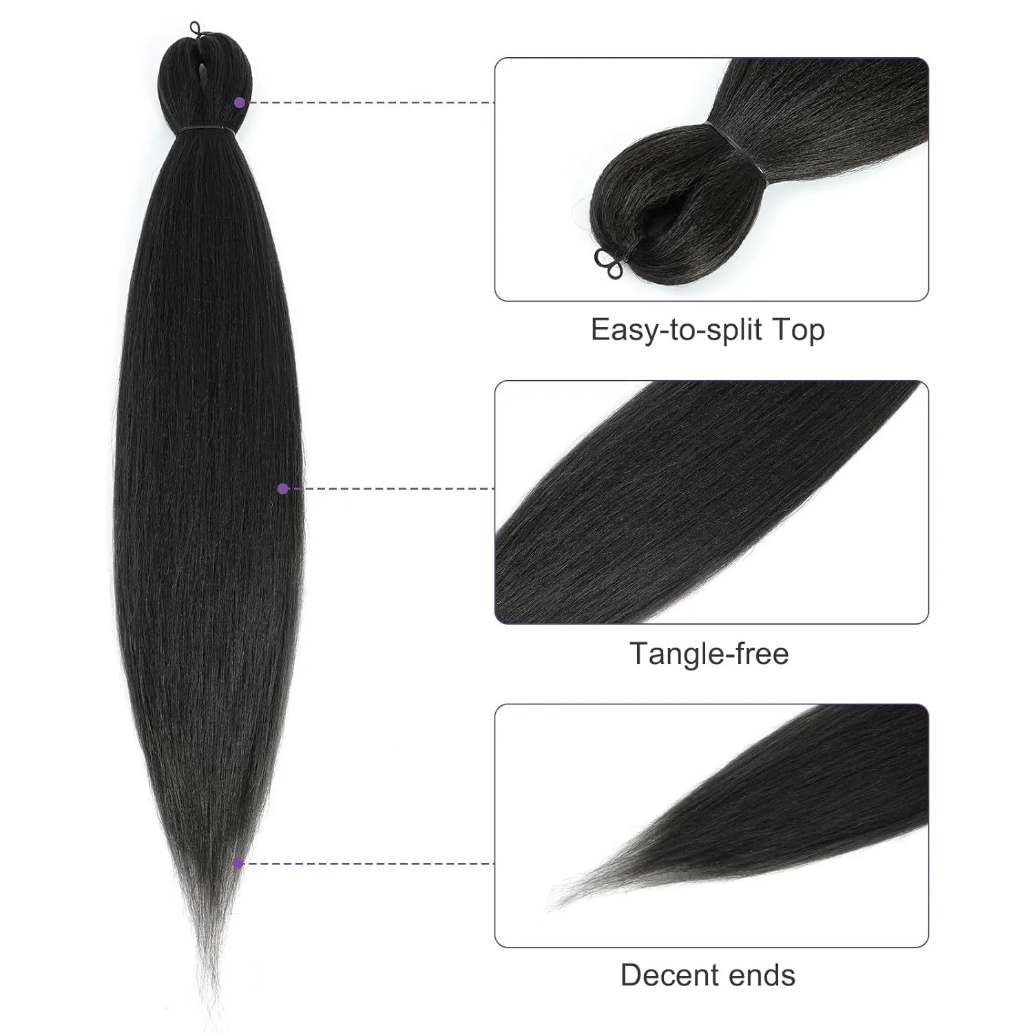 Pre-stretched Braiding Hair - 30 Inch 8 Packs Dark Brown Super Long Braiding Hair For Twist or Box Braids, Yaki Texture Hot Water Setting Synthetic Braiding Hair Extensions (30 Inch, #2-8P)