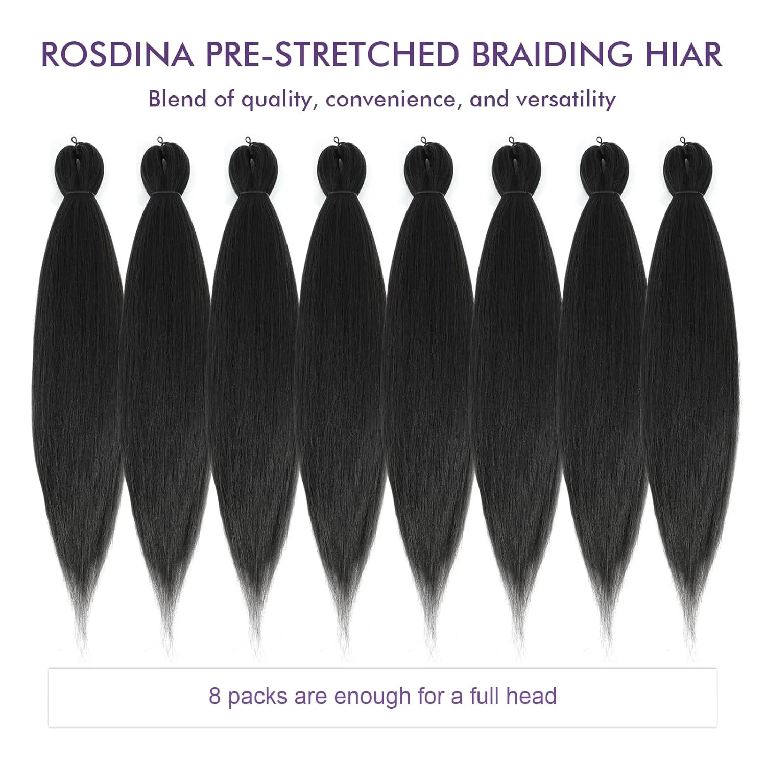 Pre-stretched Braiding Hair - 30 Inch 8 Packs Dark Brown Super Long Braiding Hair For Twist or Box Braids, Yaki Texture Hot Water Setting Synthetic Braiding Hair Extensions (30 Inch, #2-8P)