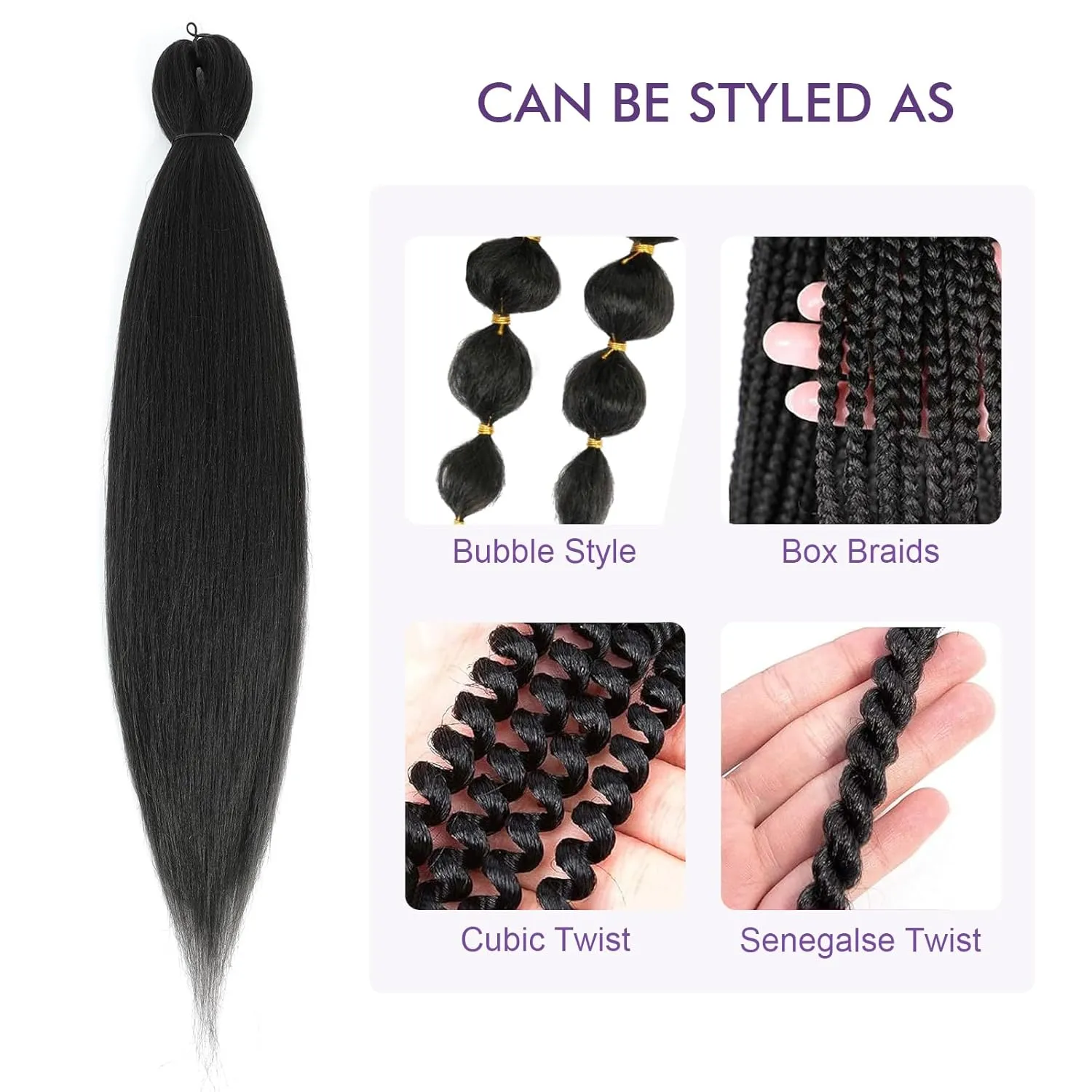 Pre-stretched Braiding Hair - 30 Inch 8 Packs Dark Brown Super Long Braiding Hair For Twist or Box Braids, Yaki Texture Hot Water Setting Synthetic Braiding Hair Extensions (30 Inch, #2-8P)