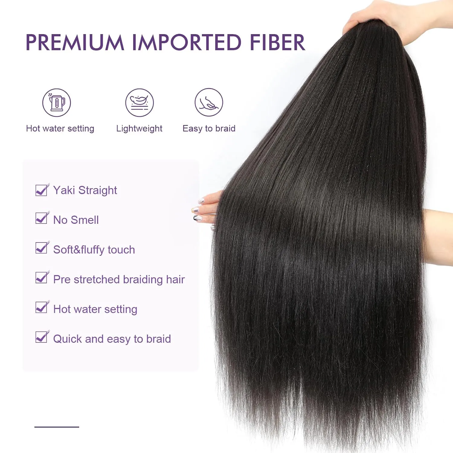Pre-stretched Braiding Hair - 30 Inch 8 Packs Light Brown Super Long Braiding Hair For Twist or Box Braids, Yaki Texture Hot Water Setting Synthetic Braiding Hair Extensions (30 Inch, #4-8P)