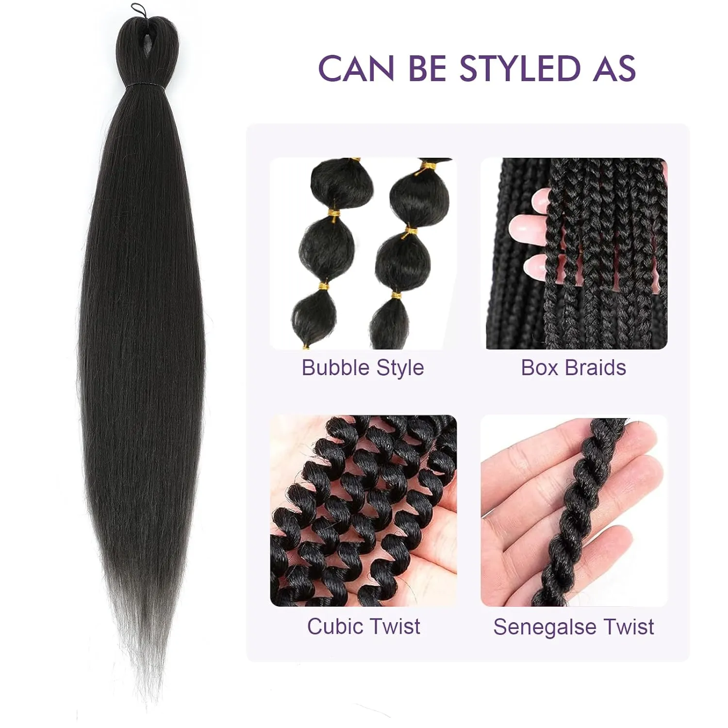 Pre-stretched Braiding Hair - 30 Inch 8 Packs Light Brown Super Long Braiding Hair For Twist or Box Braids, Yaki Texture Hot Water Setting Synthetic Braiding Hair Extensions (30 Inch, #4-8P)