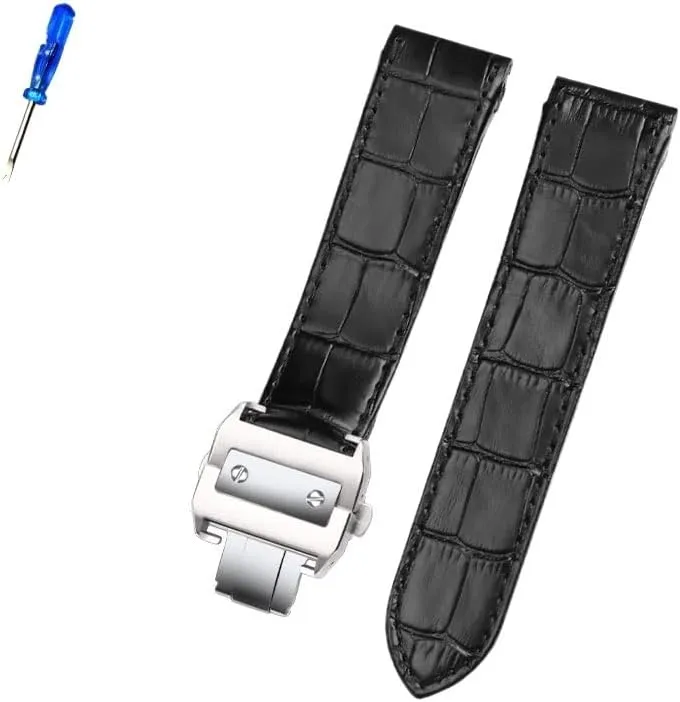 Premium leather strap accessories for cartier Santos 100 men and women leather strap 20mm 23mm