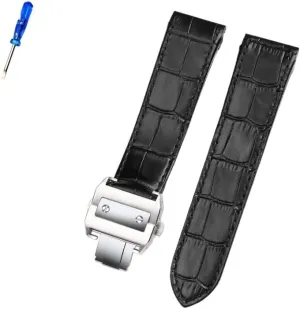 Premium leather strap accessories for cartier Santos 100 men and women leather strap 20mm 23mm
